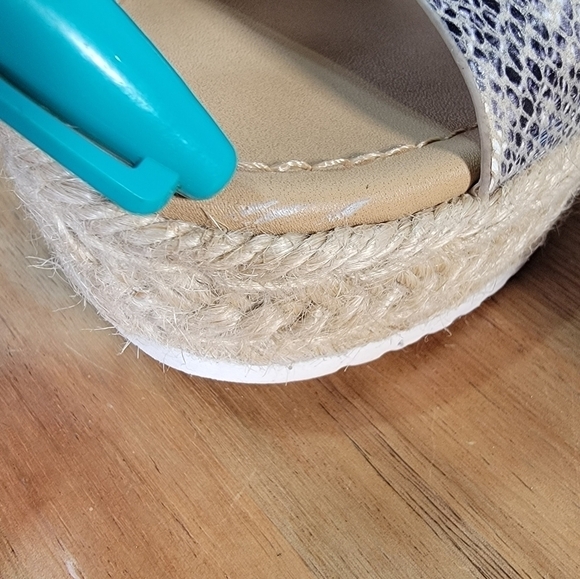 Soda Snake Print Espadrilles Sandals Wedges Size 7 - Picture 12 of 14
